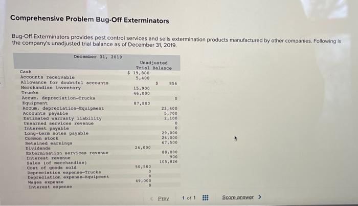  Comprehensive Problem Bug-Off Exterminators Bug-Off Exterminators provides pest control services and