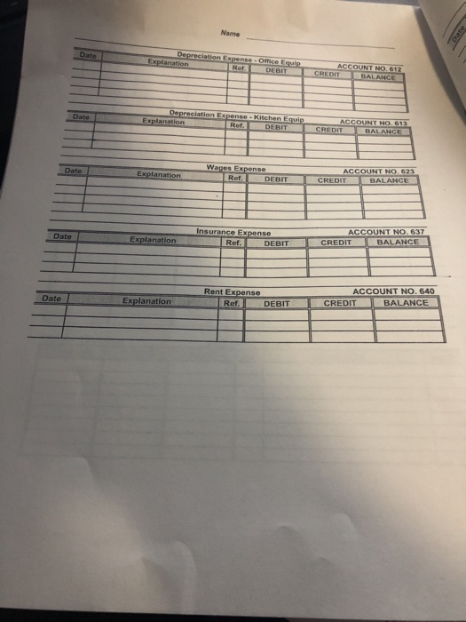 below. Complete the headings of the General Journal pages. Use the account