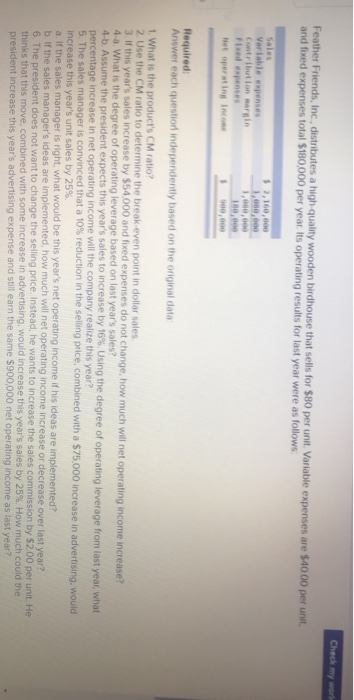 small plant that relies heavily on direct labor workers. Thus, variable expenses