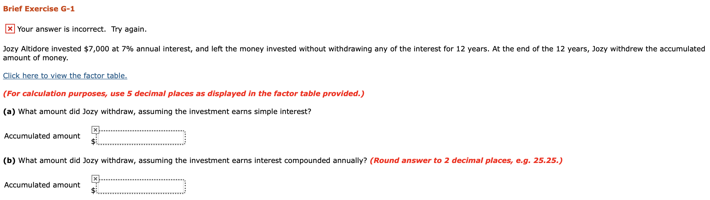 Brief Exercise G-1 * Your answer is incorrect. Try again. Jozy