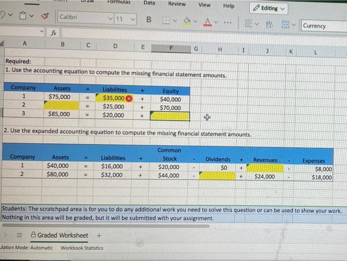  i need help please with the second part dw Formulas Data