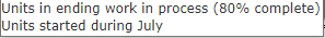 Units in process, July 1, 60% complete* Units completed and transferred out