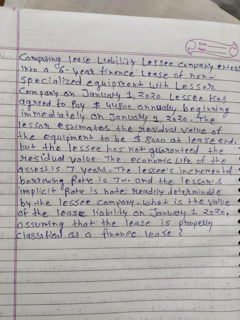 I need the answer as soon as possible Date Page - Computing,