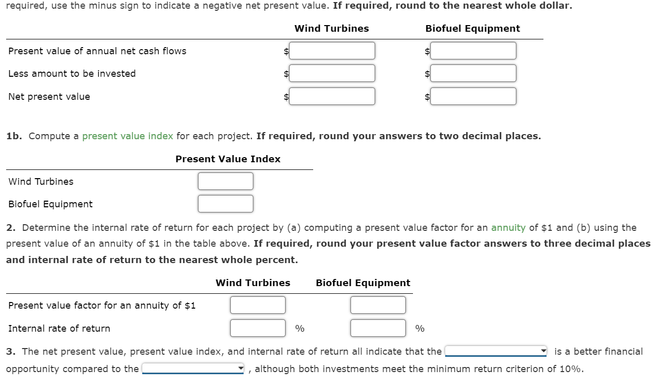 projects. The estimated net cash flows from each project are as follows: