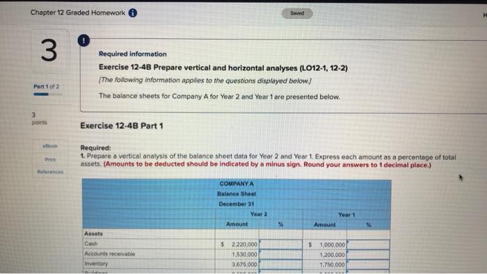  Chapter 12 Graded Homework Saved 3 Required information Exercise 12-4B Prepare