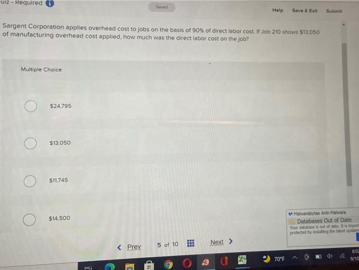  "uiz - Required Saved Help Save & Exit Submit Sargent Corporation