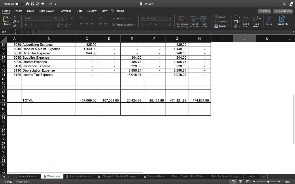 off AutoSave OFF LP6572 Home Insert Draw Page Layout Formulas Data Review