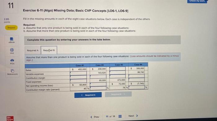 (L06-1, L06-9) Fit in the missing amounts in each of the eight
