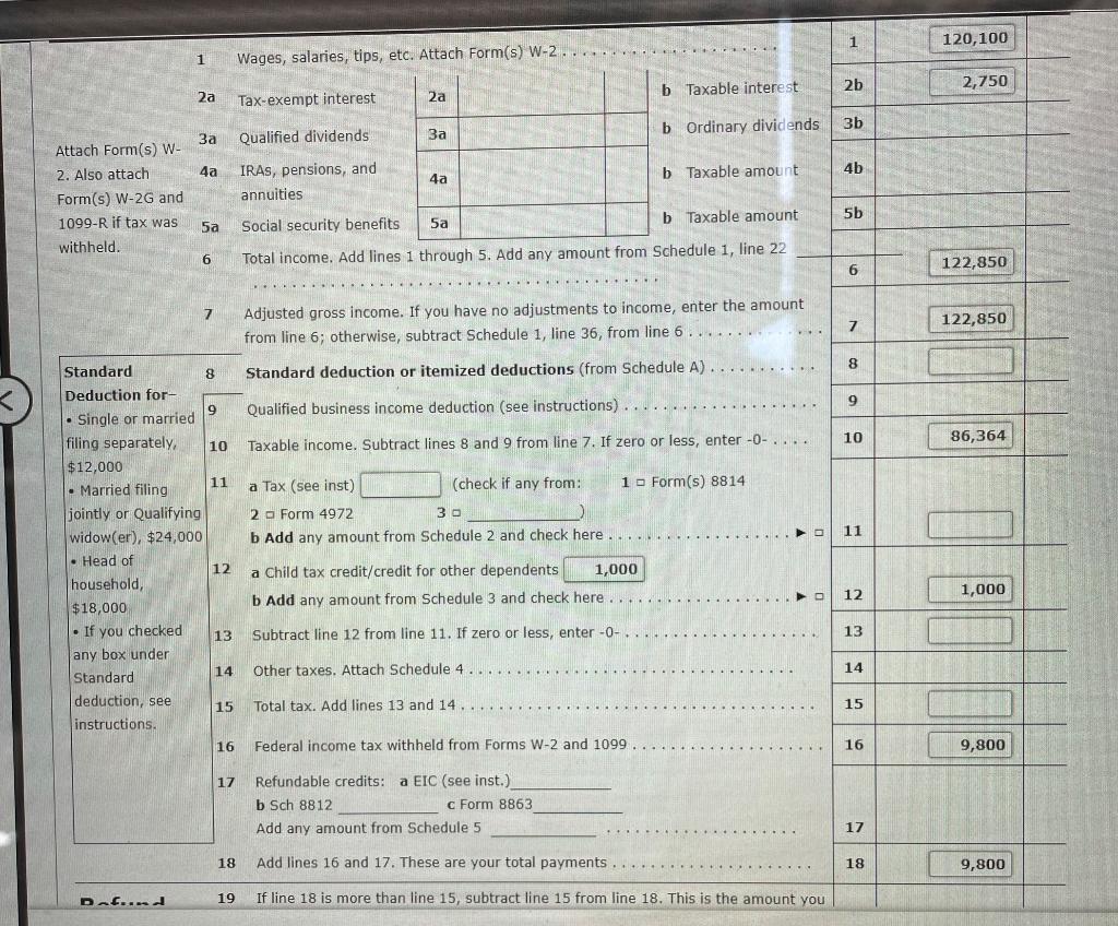Note: This problem is for the 2018 tax year. Need help with