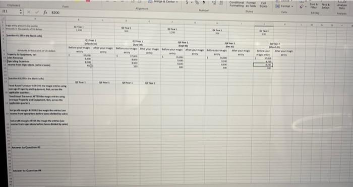 to answer questions #3-#5. All your analyses will be done using operating