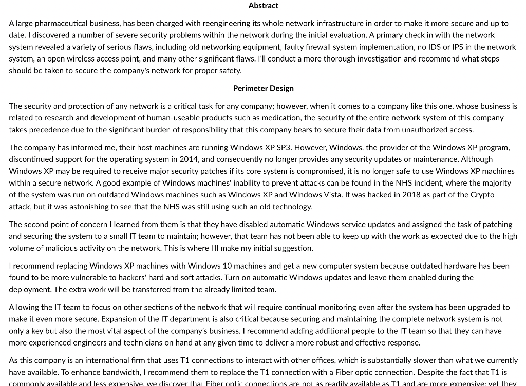 of at least two other students' Perimeter Design Project submissions. Critiques should