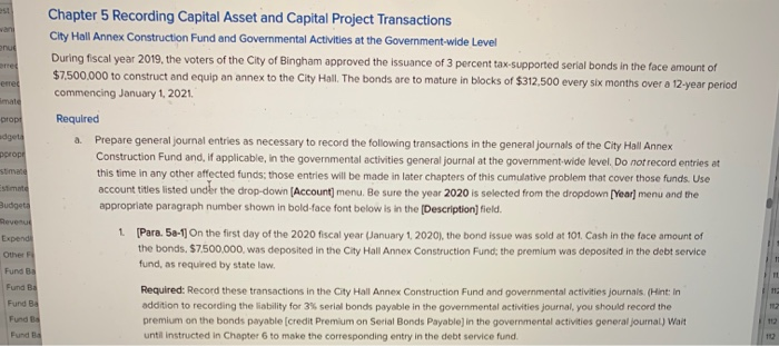  **need assistance with all problems after 5a-9** Chapter 5 Recording Capital