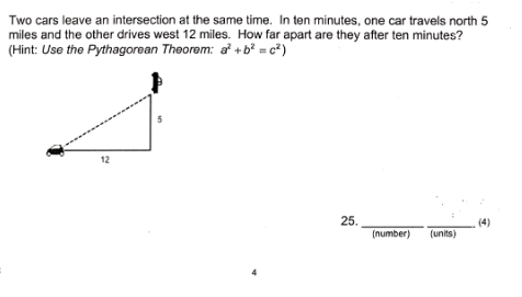  Two cars leave an intersection at the same time. In ten