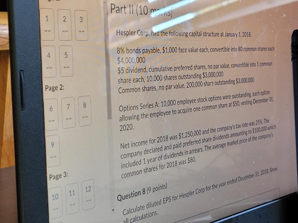  Part 11 (10 m3 1 2 3 -- Hespler Corp. had