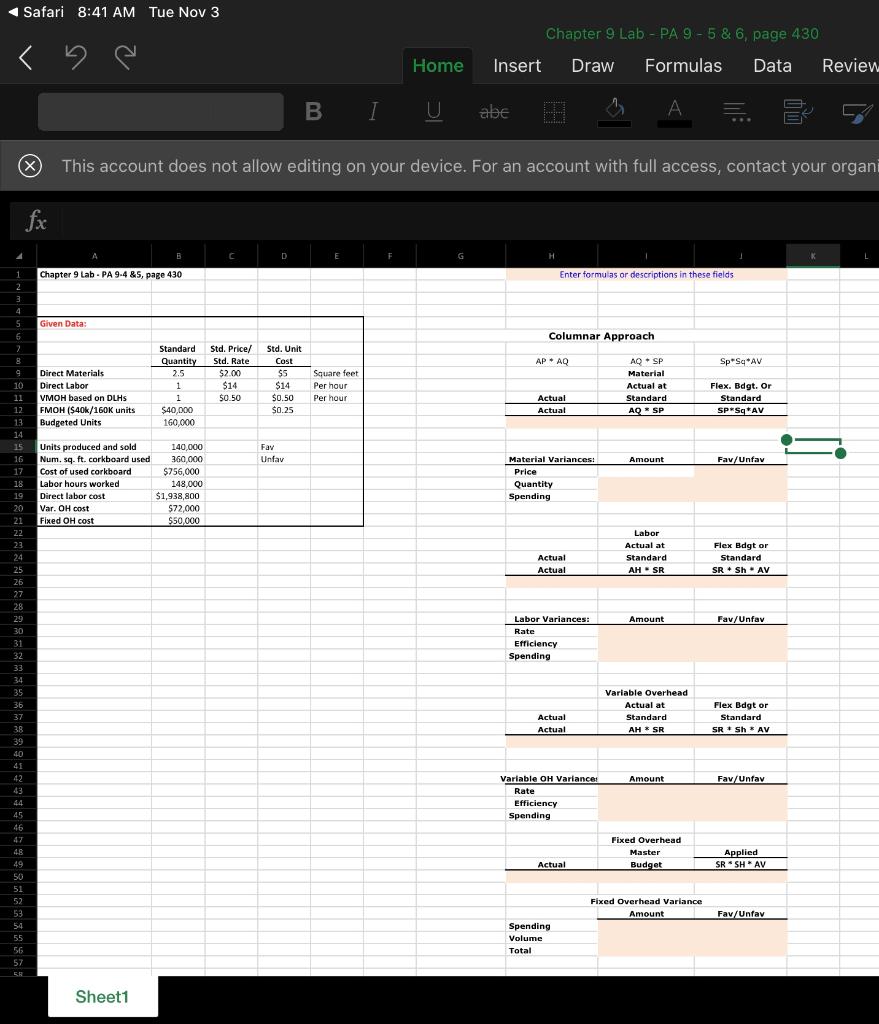 dartboards. Its standard cost information follows: Standard Standard Price Standard Unit Quantity
