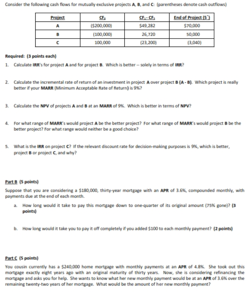ASAP please only final answer and brief work Consider the following cash