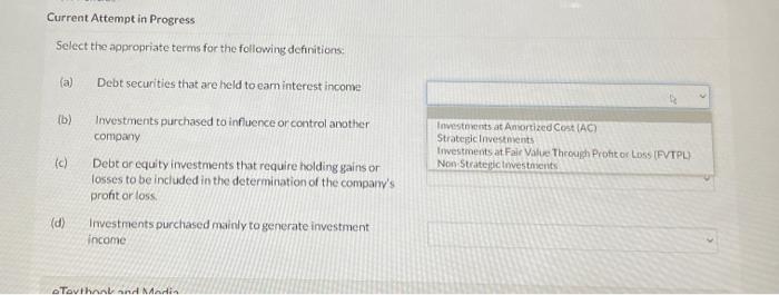 terms for the following definitions: (a) Debt securities that are held to