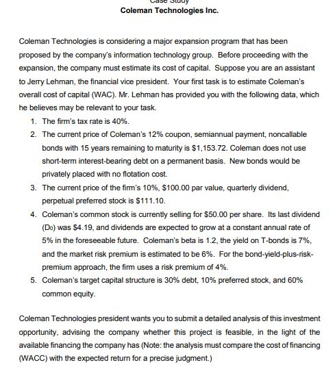  Based on the case study i need following questions to be