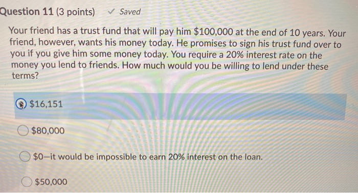 900.00 Question 9 (3 points) Garrison borrows $ 1,000,000 by a monthly