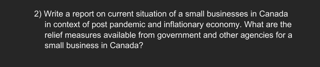  Please answer in computer type written please. Thank you 2) Write