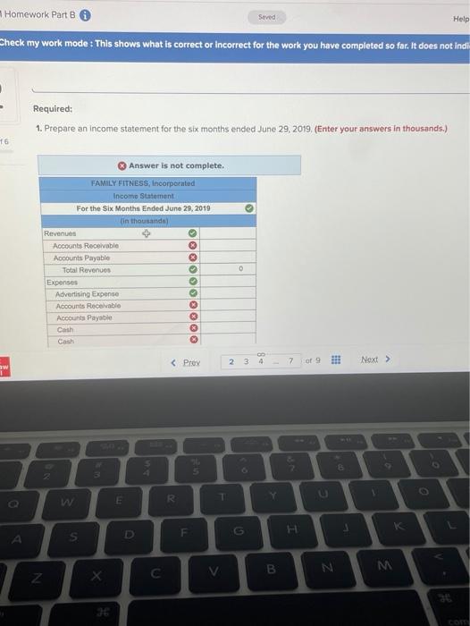 what is correct or incorrect for the work you have completed so