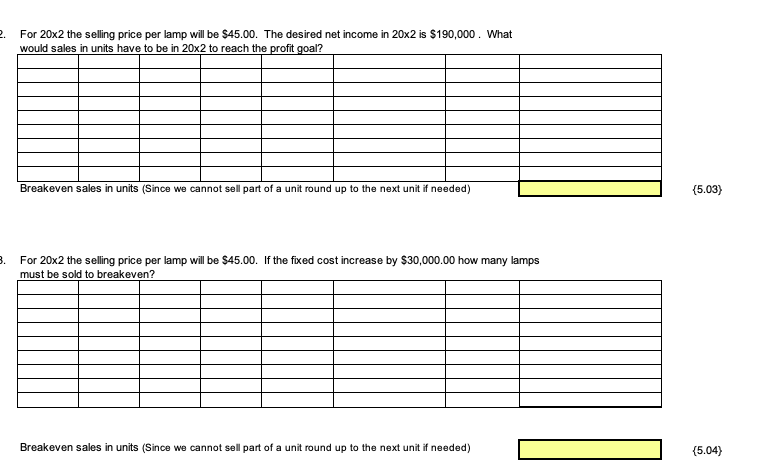 Cost Per Unit 20x1 Cost 20x2 Cost Rounded to 2 Decimal Places