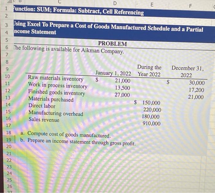 PLEASE COMPLETE IN EXCEL PLEASE COMPLETE IN EXCEL UL D E F