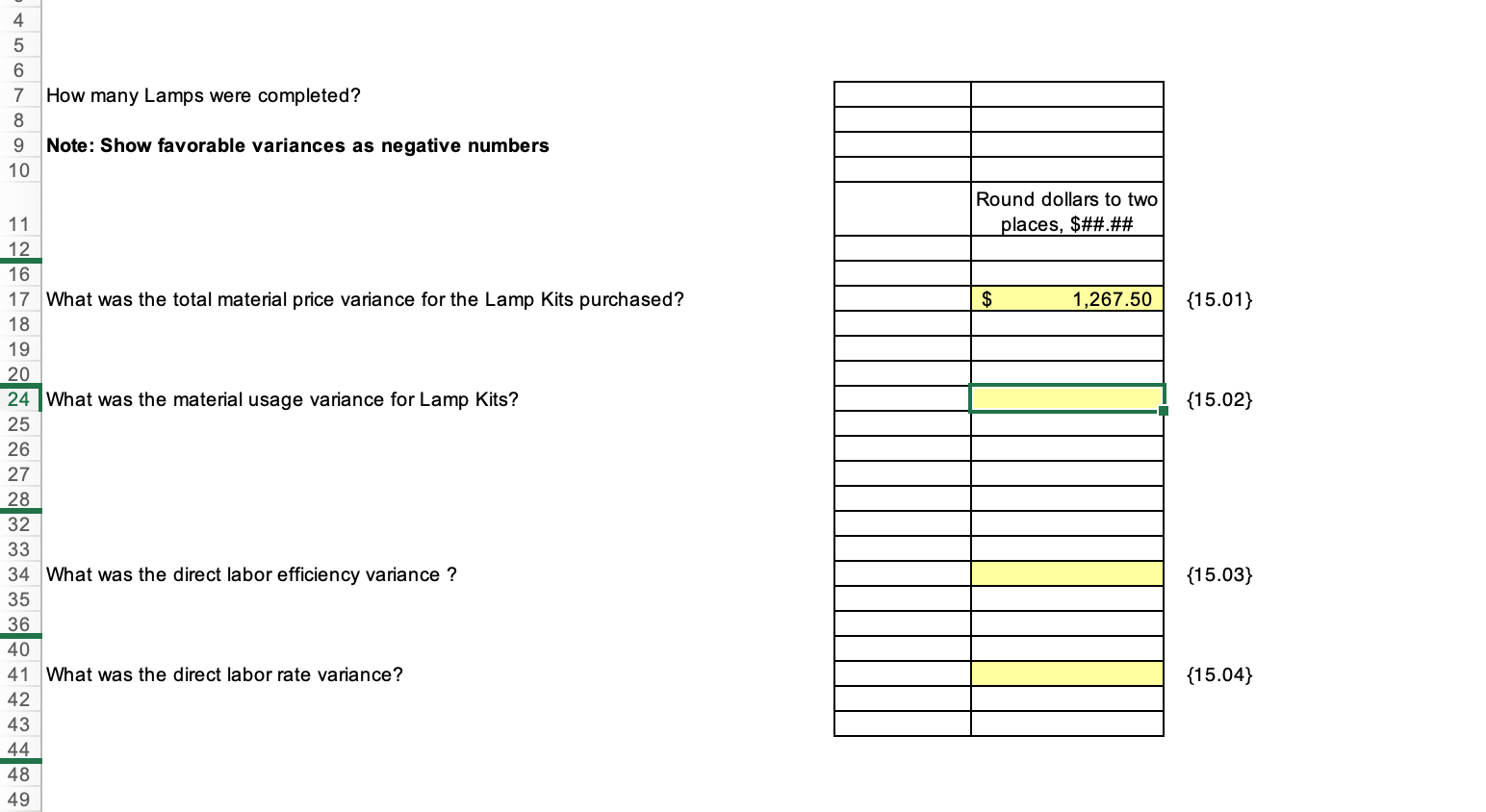 5 6 Standard Job Order Costing - 7 Variance Analysis 8 9