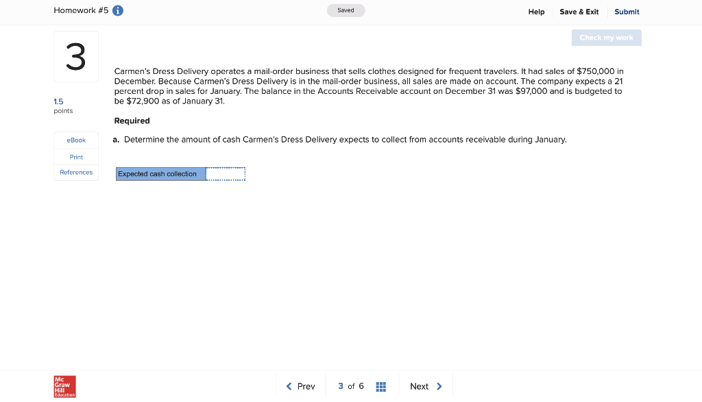  Homework #5 i Saved Help Save & Exit Submit Check my
