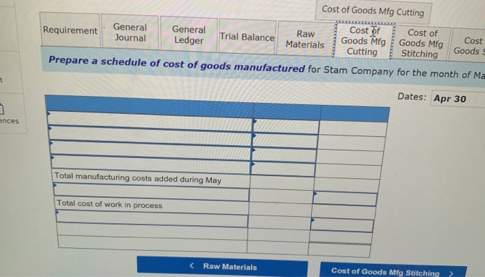 to record the transactions of Stam Company during the month of May.