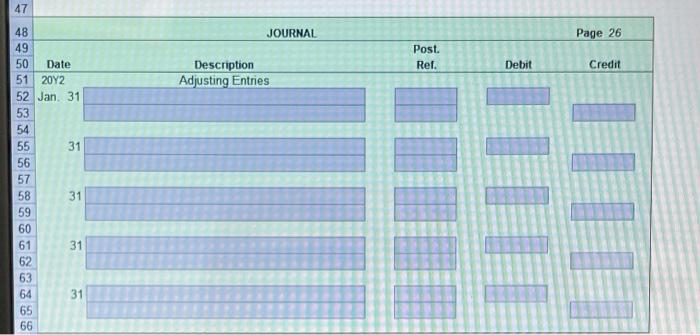 PR 4-4B test 2 47 JOURNAL Page 26 Post. Rel. Debit Credit