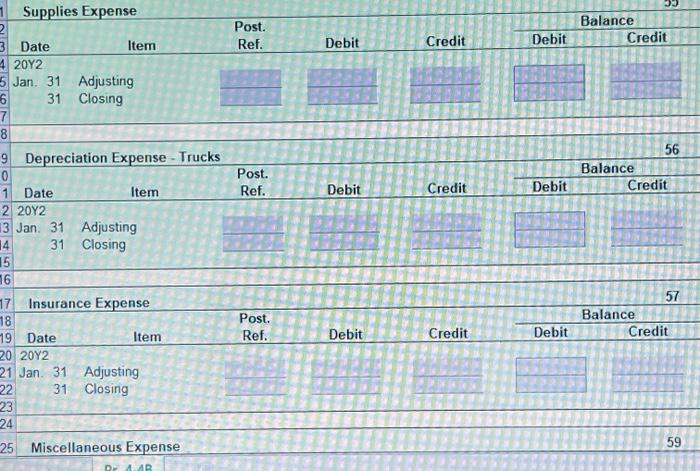 31 Adjusting 82 83 84 Prepaid Insurance 85 Post. 86 Date Item