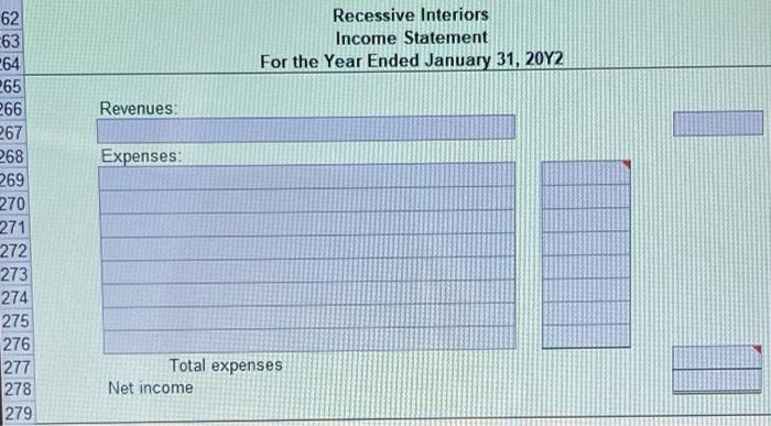 Ref. 87 20Y2 88 Jan. 31 Balance 89 31 Adjusting 90 91