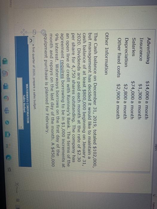 2020. The first step is to plan for the first quarter of