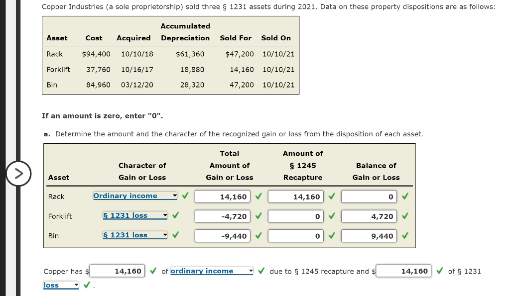 and the character of the recognized gain or loss from the disposition
