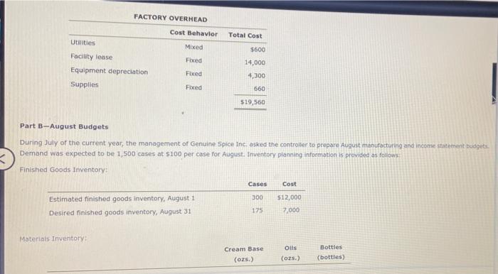 Part A or the comprehensive problem. Be sure you have completed Part