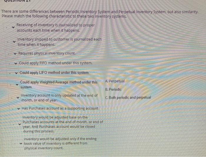  There are some differences between Periodic Inventory System and Perpetual Inventory