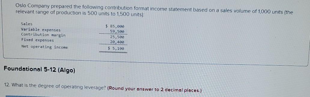 please explain how it's done with working Oslo Company prepared the