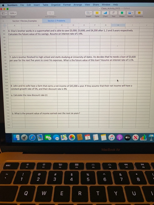  Numbers File Edit Insert Table Organize Format Arrange View Share Window