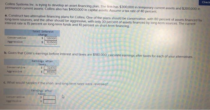 just need the answer for items on subsection C. thanks Check Collins