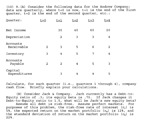 Please help ASAP (10) 9. (A) Consider the following data for
