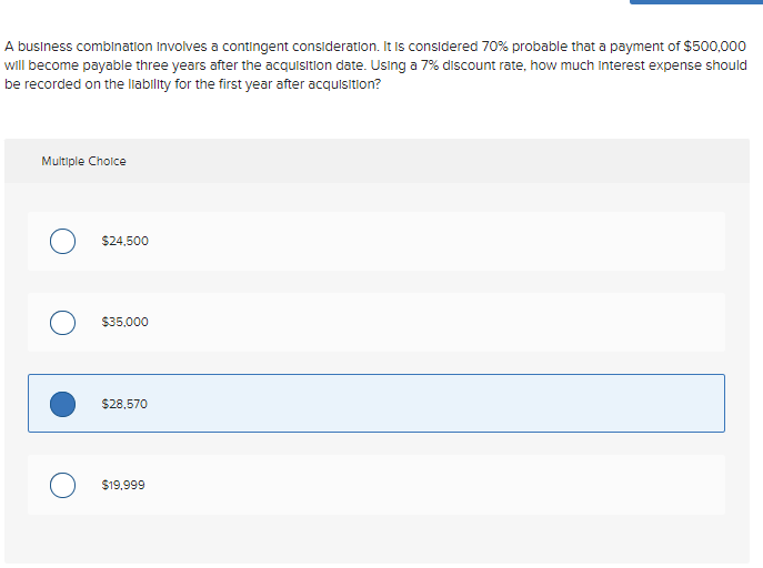  A business combination Involves a contingent consideration. It is considered 70%