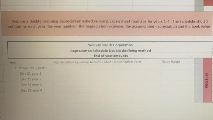 all 3 depreciation methods. Link/reference all cells on your depreciation schedules back