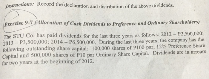  kindly provide explanations Instructions: Record the declaration Record the declaration and
