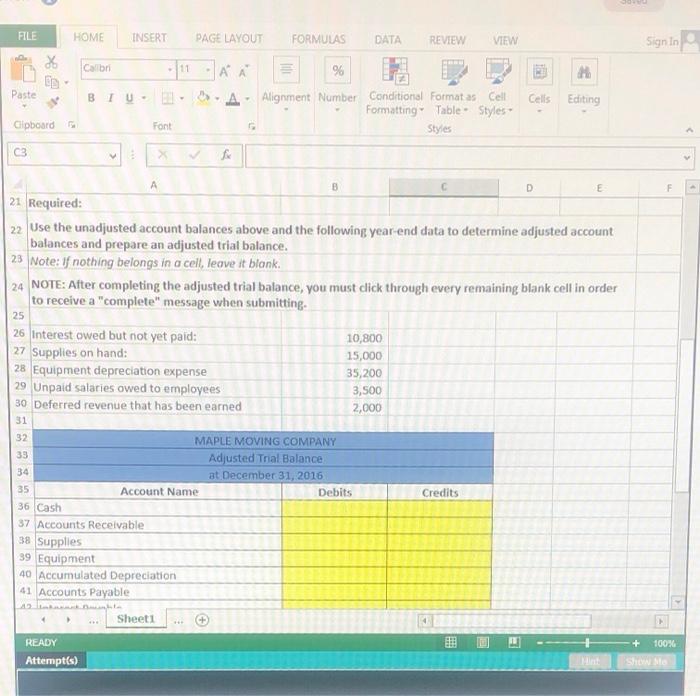 year-end adjustments The Controller has asked you to prepare the Adjusted Trial