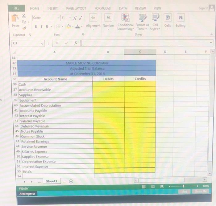 Balance and has provided you with further year end information use the