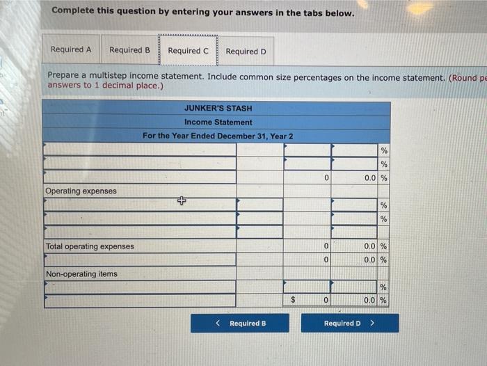 statements modeli During Year 2. Junker's Stash experienced the following business events