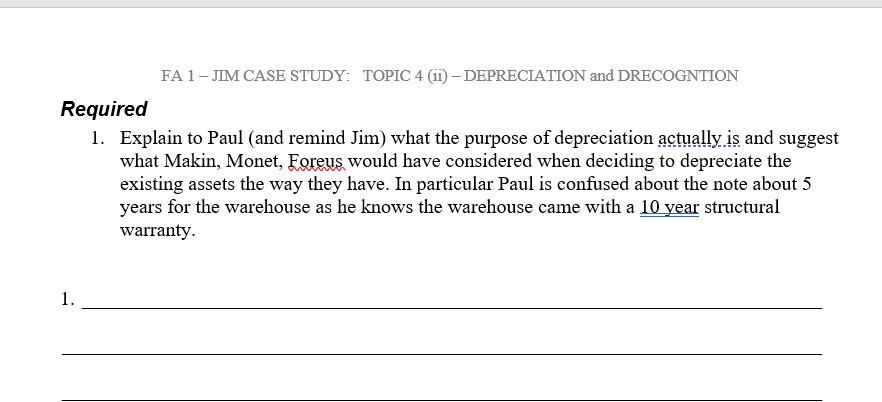 and Jim continued to be impressed with your work so far and