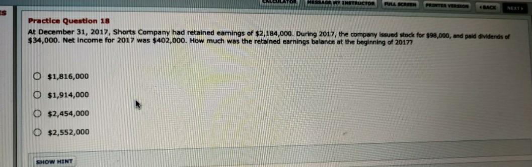 MESSAGE MY INSTRUCTOR FULL SCREEN PRINTER VERSION BAGE NEXT ES Practice