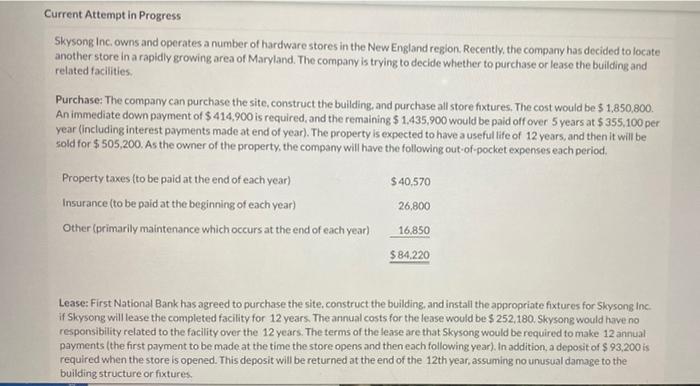  Current Attempt in Progress Skysong Inc. owns and operates a number